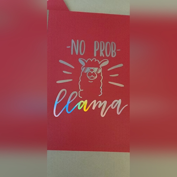 School supplies  2 pink holographic print notepads No Prob Llama composition - Picture 3 of 3